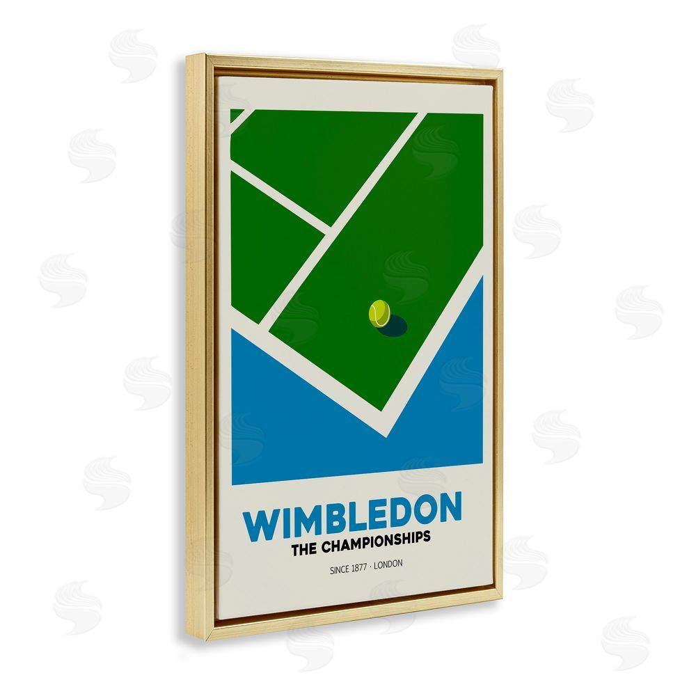 Andreas Magnusson Wimbledon Tennis Court Gold Floating Frame Canvas Wall Art Print