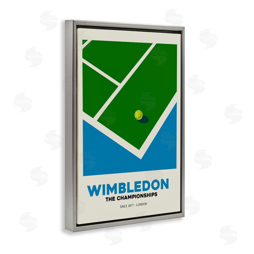 Andreas Magnusson Wimbledon Tennis Court Gray Floating Frame Canvas Wall Art Print