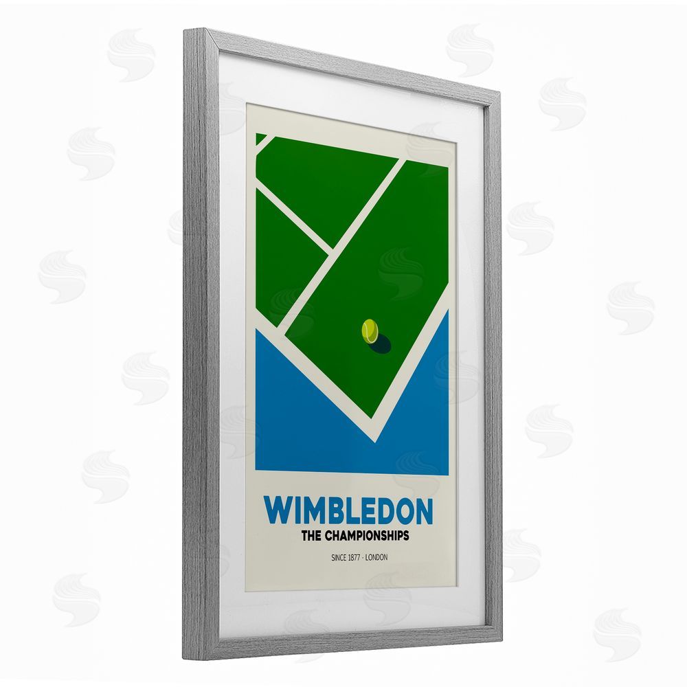 Andreas Magnusson Wimbledon Tennis Court Gray Framed Print Under Glass Wall Art