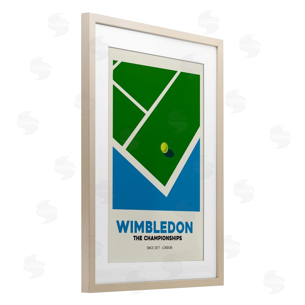 Andreas Magnusson Wimbledon Tennis Court Brown Framed Print Under Glass Wall Art