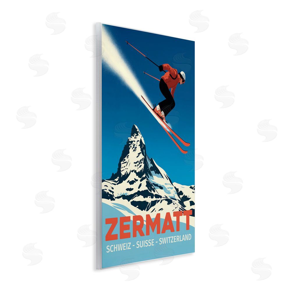 Andreas Magnusson Zermatt Ski Poster Wall Plaque Art Print