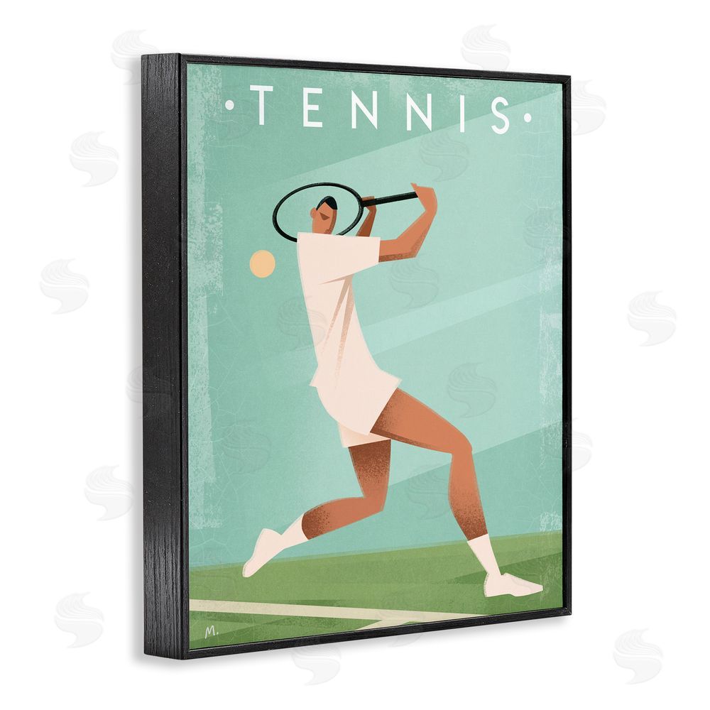 Martin Wickstrom Vintage Tennis Swing Black Framed Giclee Wall Art Print