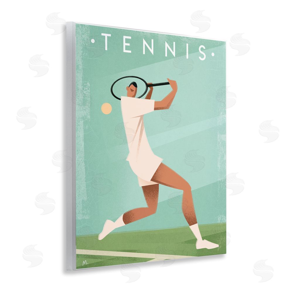 Martin Wickstrom Vintage Tennis Swing Wooden Wall Plaque Art Print