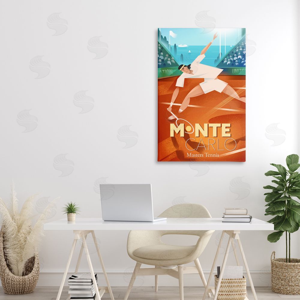 Martin Wickstrom Monte Carlo Masters Tennis Stretched Canvas Wall Art in Room