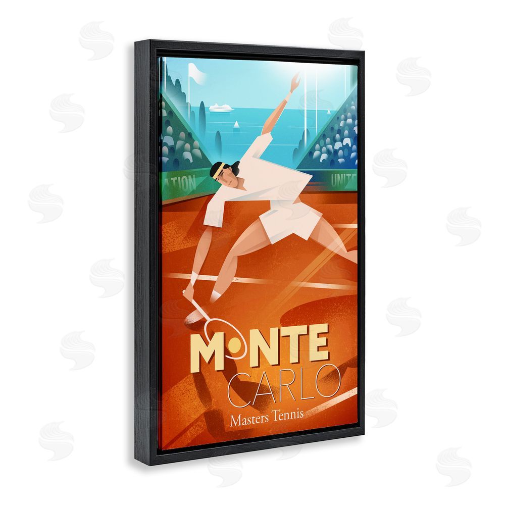 Martin Wickstrom Monte Carlo Masters Tennis Black Floating Frame Canvas Wall Art