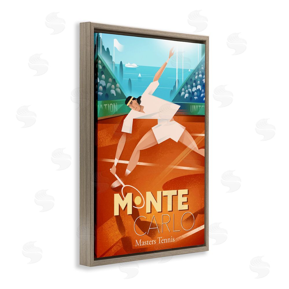 Martin Wickstrom Monte Carlo Masters Tennis Brown Floating Frame Canvas Wall Art