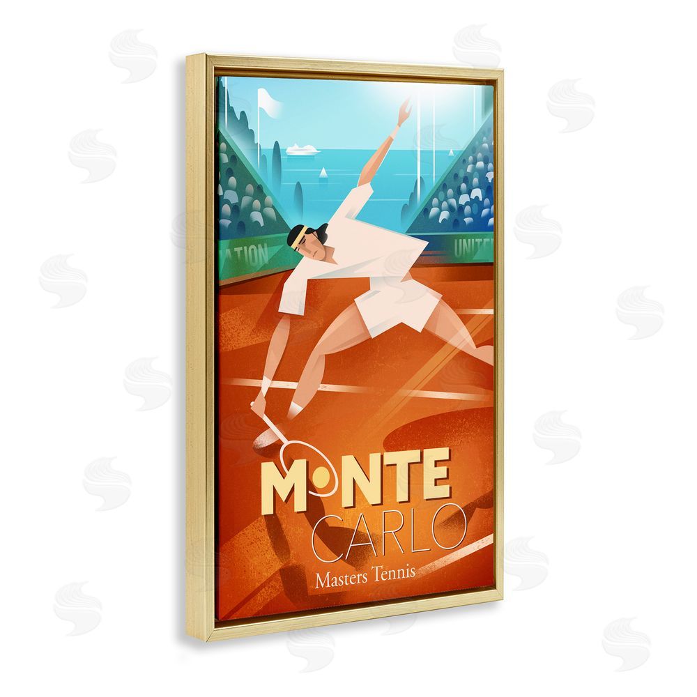 Martin Wickstrom Monte Carlo Masters Tennis Gold Floating Frame Canvas Wall Art