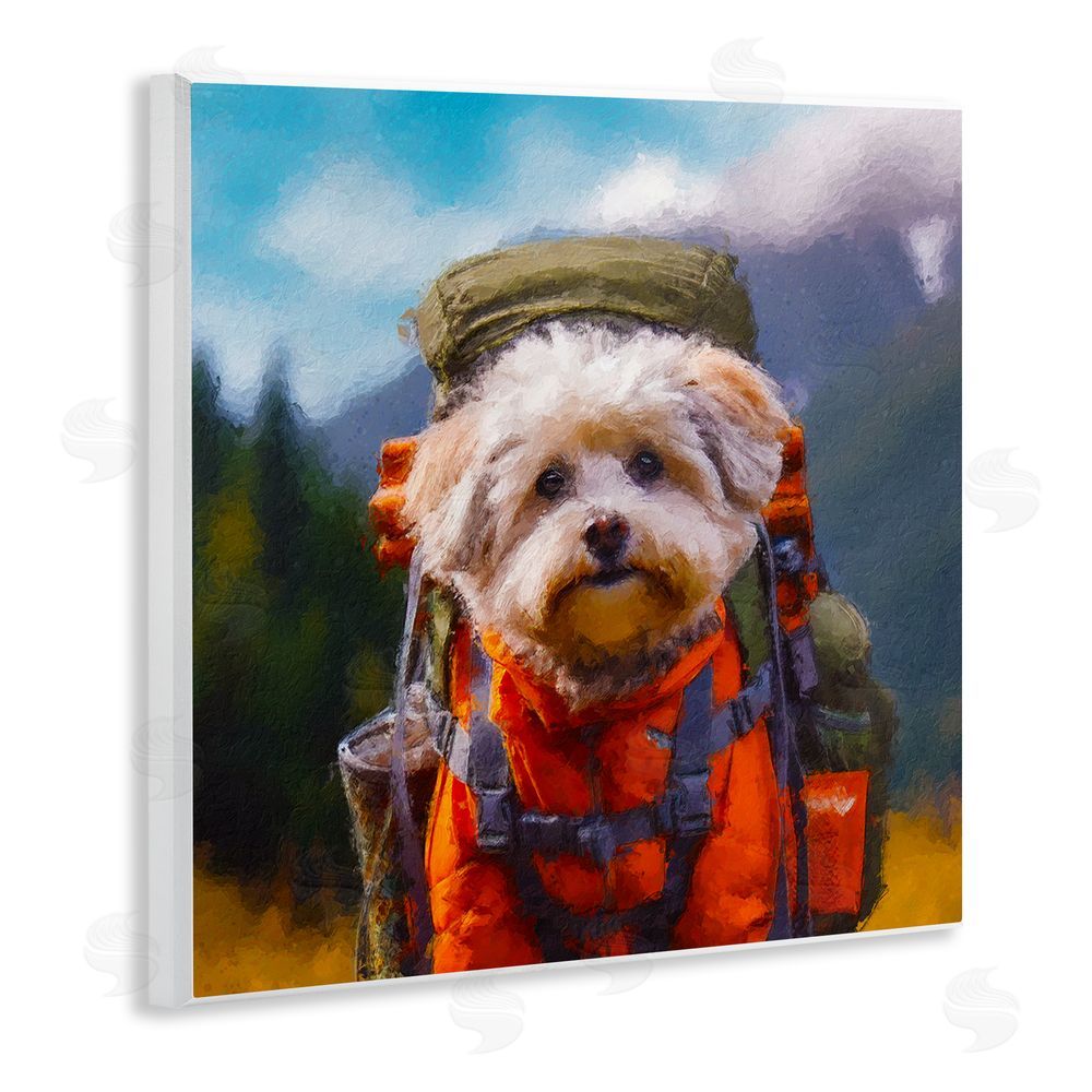 Sean Parnell Adventuring Hiker Dog Wooden Wall Plaque Art Print