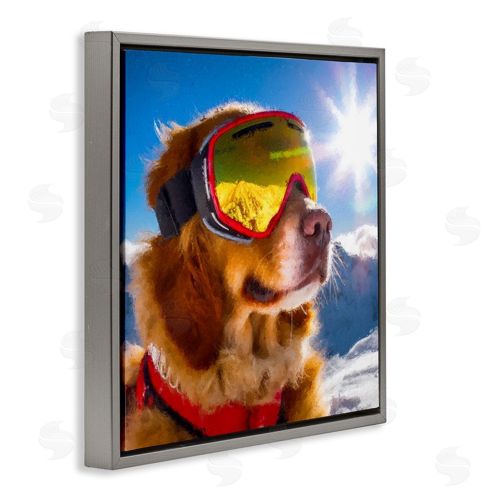 Sean Parnell Ski Goggles Retriever Gray Floating Frame Canvas Wall Art Print