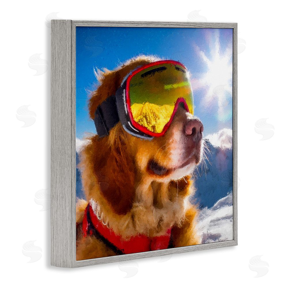 Sean Parnell Ski Goggles Retriever Gray Framed Giclee Wall Art Print