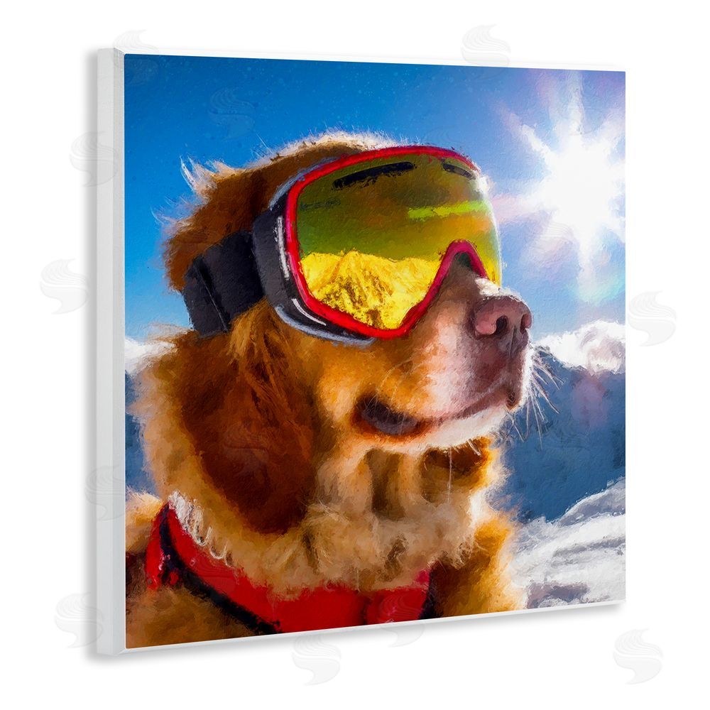 Sean Parnell Ski Goggles Retriever Wooden Wall Plaque Art Print