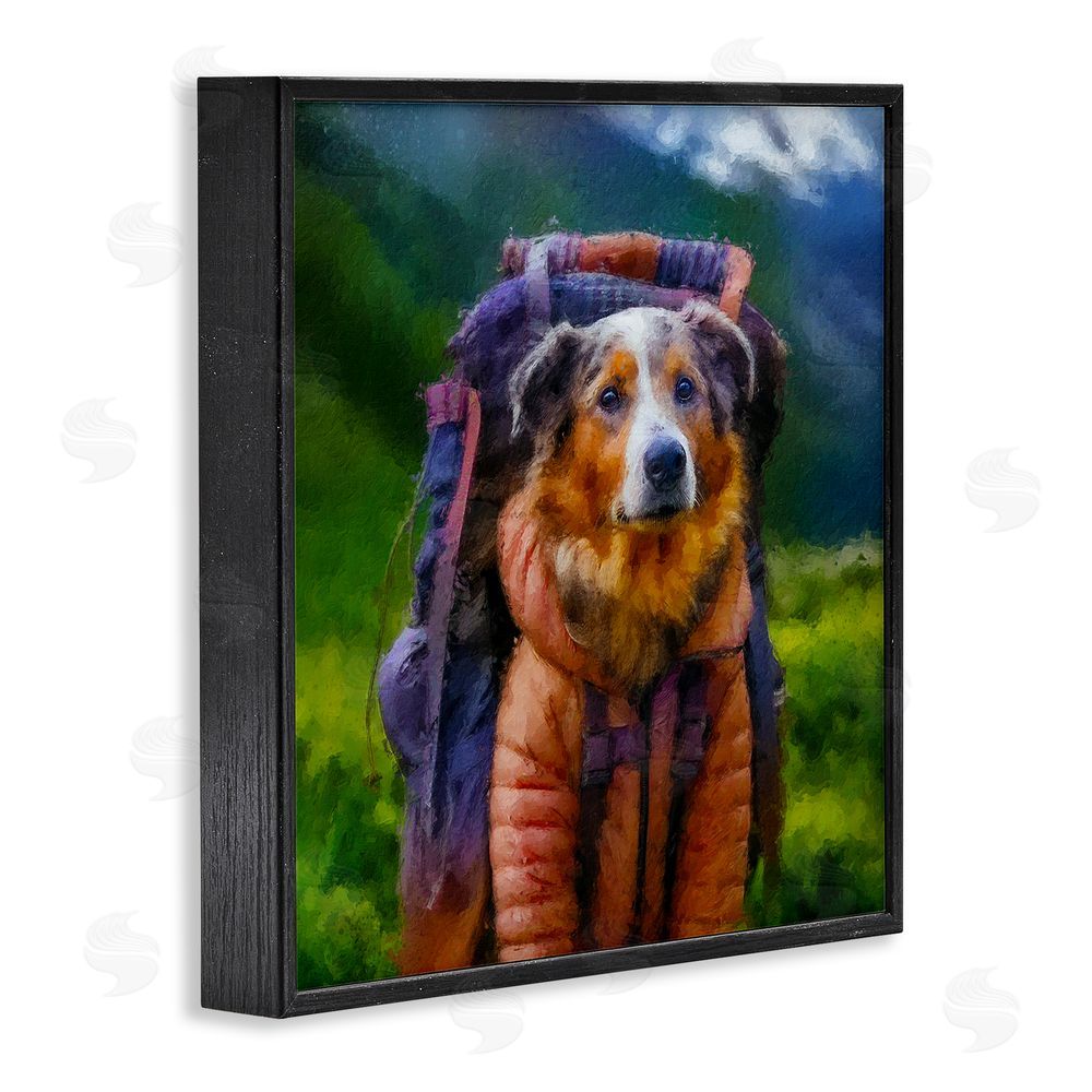 Sean Parnell Backpacking Hiker Dog Black Framed Giclee Wall Art Print
