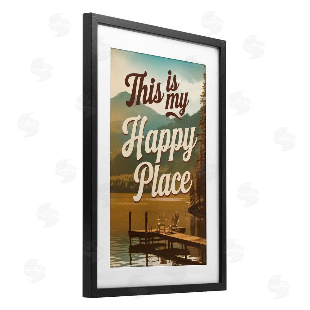 Andreas Magnusson Vintage My Happy Place Black Framed Print Under Glass Wall Art