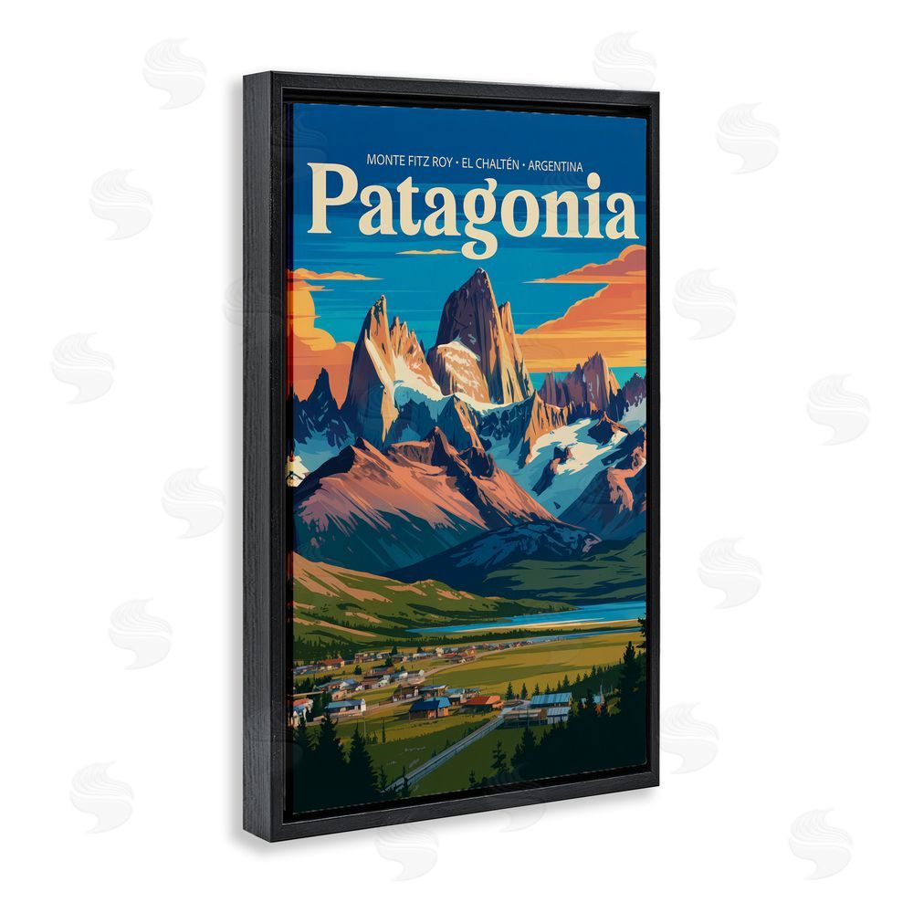 Andreas Magnusson Patagonia Valley Landscape Black Floating Frame Canvas Wall Art Print