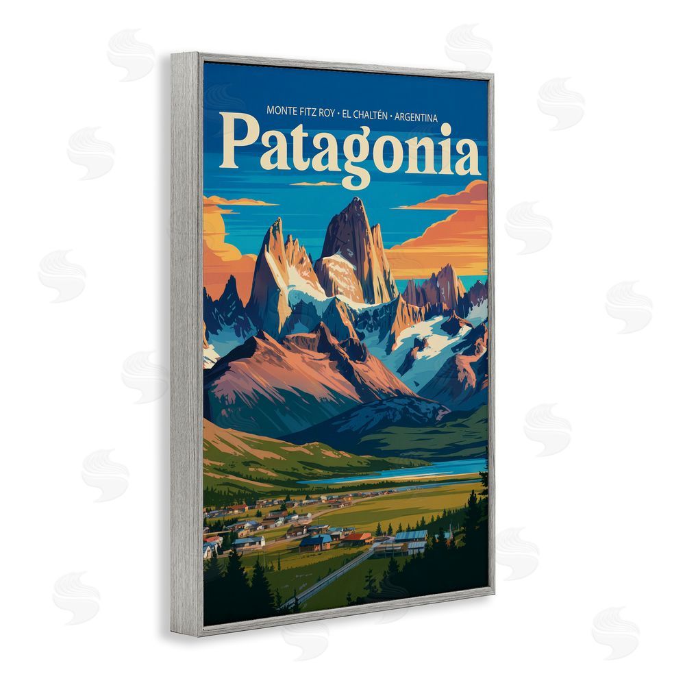Andreas Magnusson Patagonia Valley Landscape Gray Framed Giclee Wall Art Print