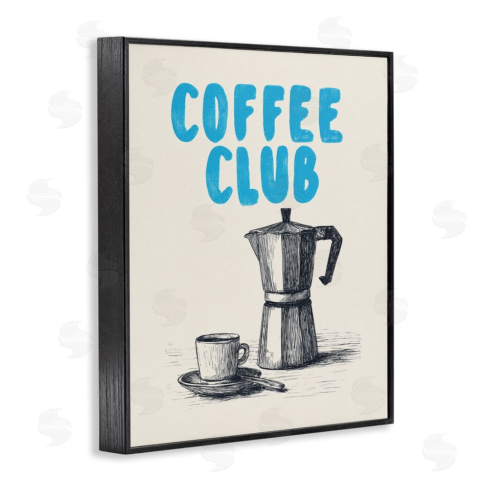 Andreas Magnusson Coffee Club Retro Drawing Black Framed Giclee Wall Art Print