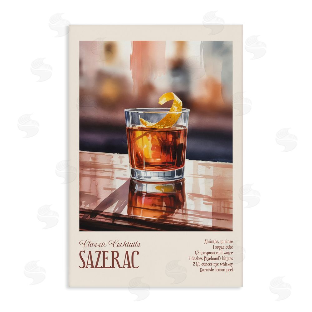 Andreas Magnusson Sazerac on Reflective Surface Stretched Canvas Wall Art Print