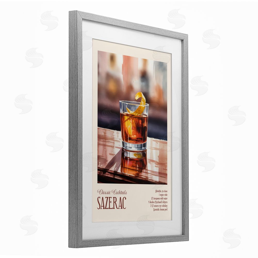 Andreas Magnusson Sazerac on Reflective Surface Gray Framed Print Under Glass Wall Art
