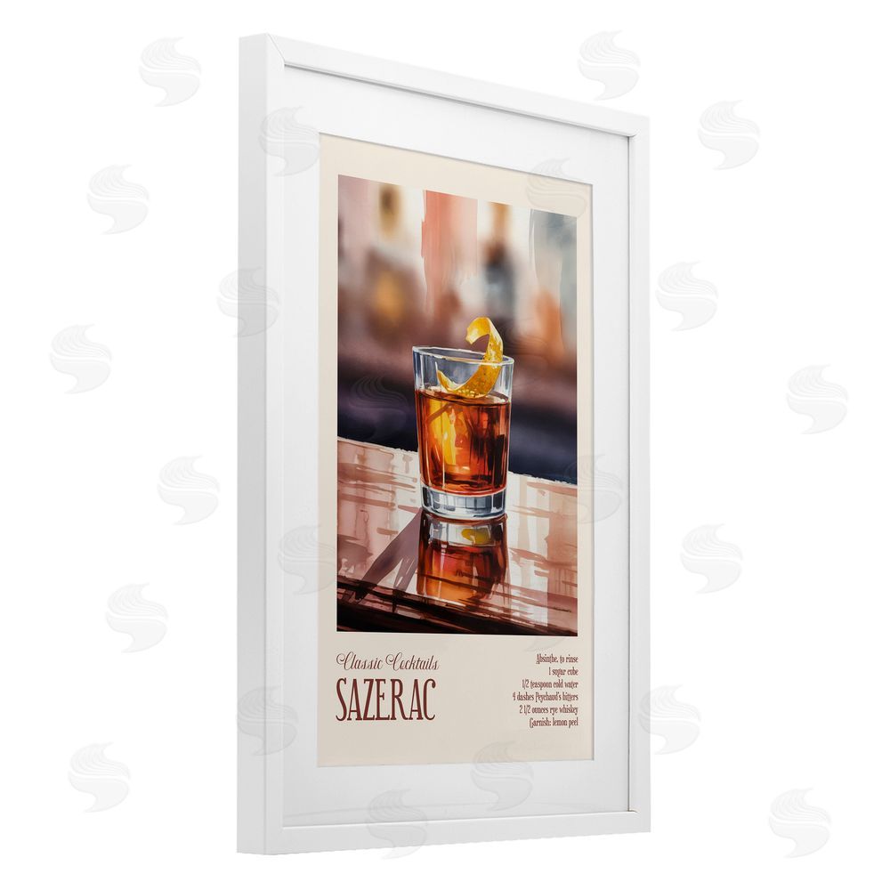 Andreas Magnusson Sazerac on Reflective Surface White Framed Print Under Glass Wall Art