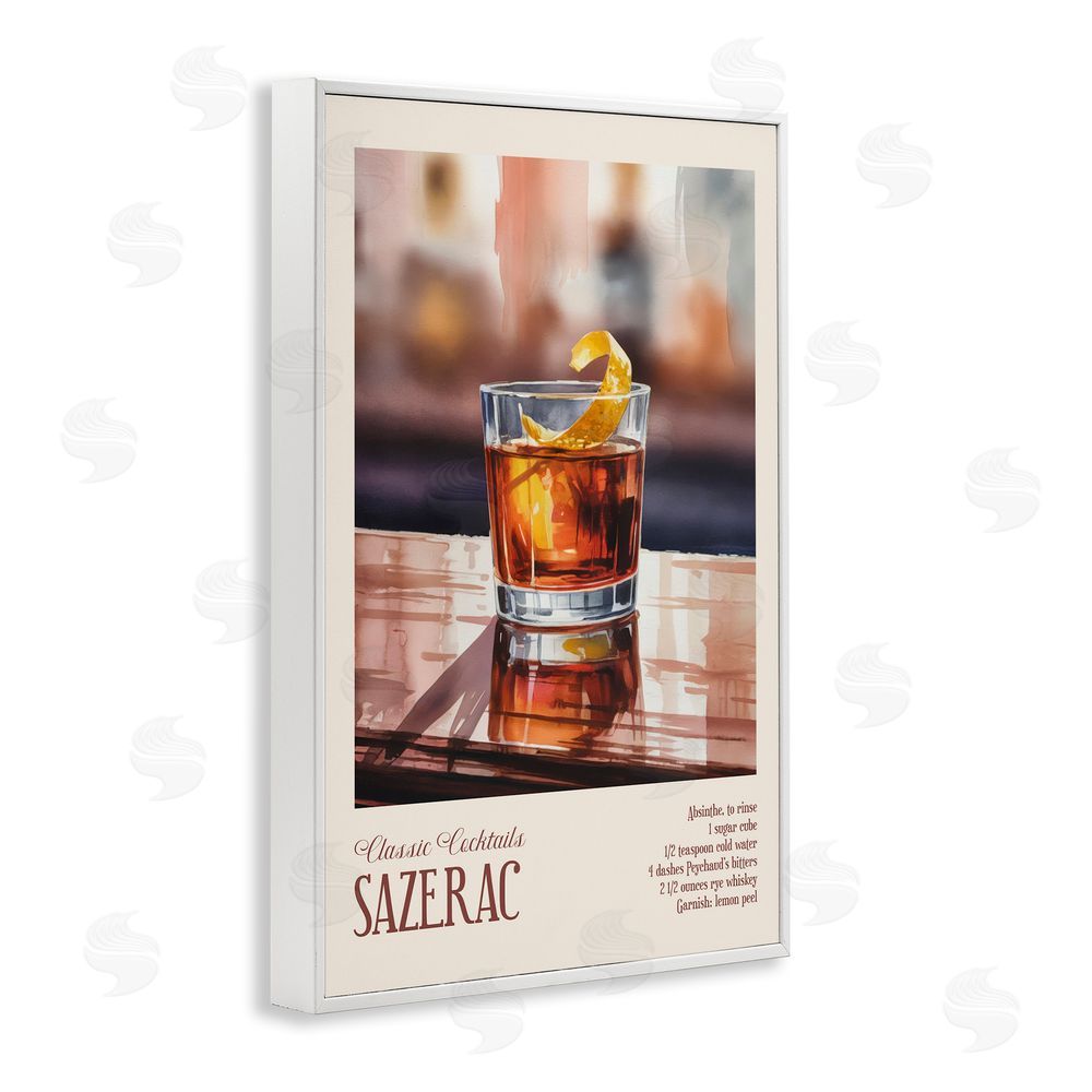 Andreas Magnusson Sazerac on Reflective Surface White Framed Giclee Wall Art Print