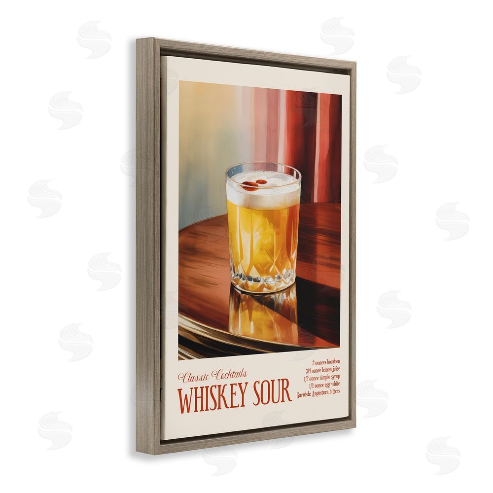 Andreas Magnusson Whiskey Sour on Table Brown Floating Frame Canvas Wall Art Print