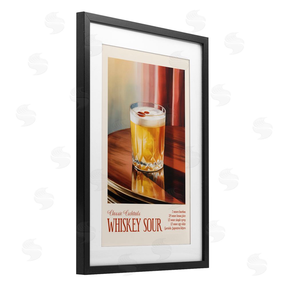 Andreas Magnusson Whiskey Sour on Table Black Framed Print Under Glass Wall Art