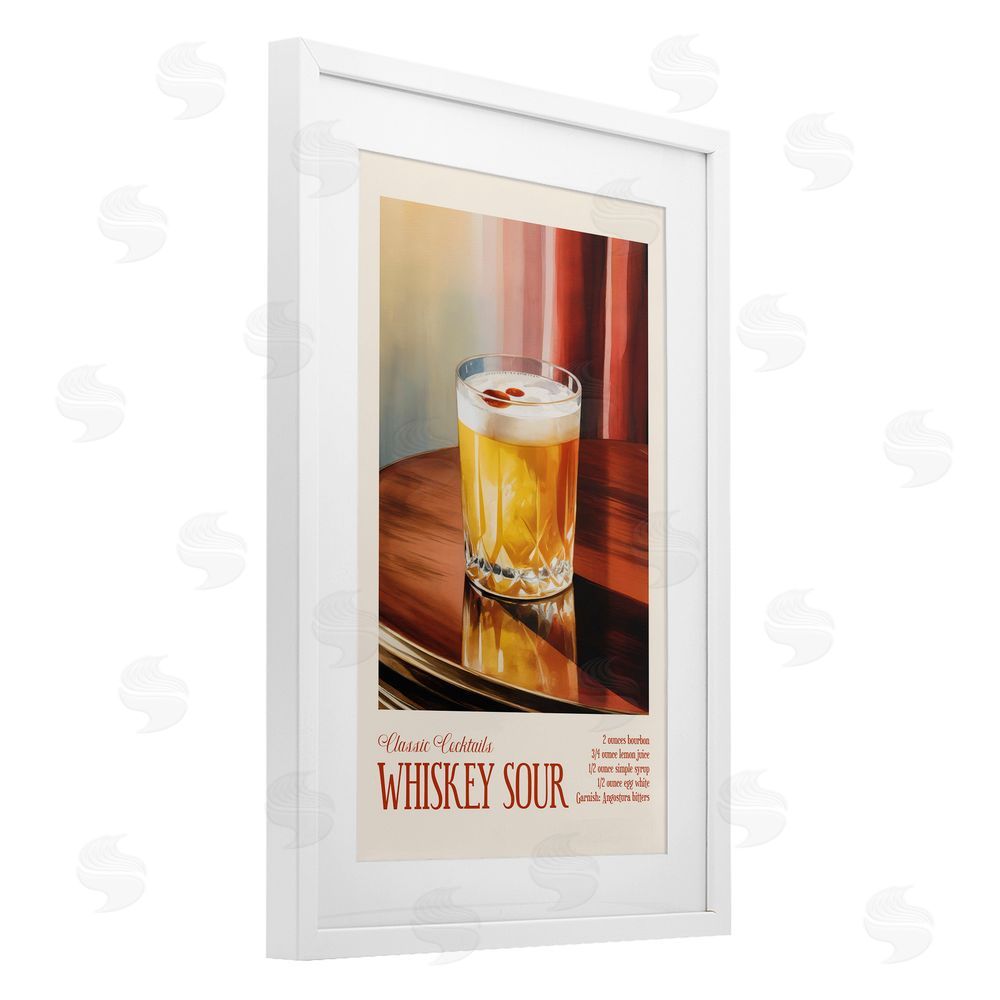 Andreas Magnusson Whiskey Sour on Table White Framed Print Under Glass Wall Art
