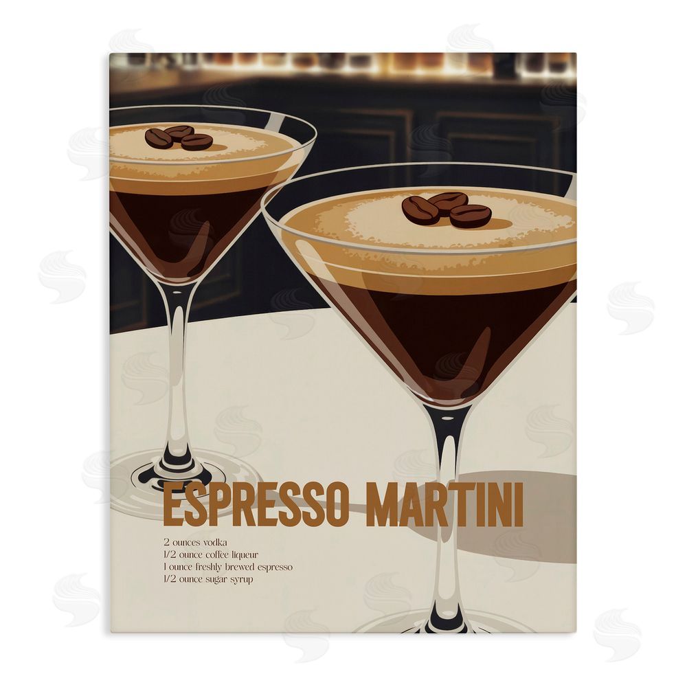 Andreas Magnusson Sleek Modern Espresso Martini Stretched Canvas Wall Art Print