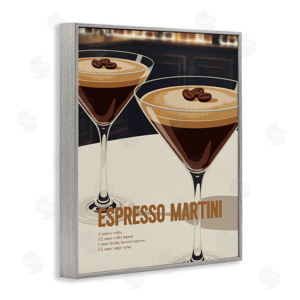 Andreas Magnusson Sleek Modern Espresso Martini Gray Framed Giclee Wall Art Print