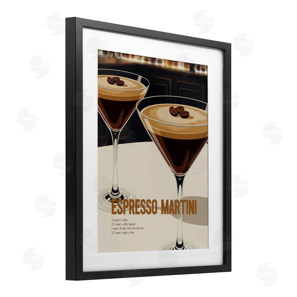Andreas Magnusson Sleek Modern Espresso Martini Black Framed Print Under Glass Wall Art