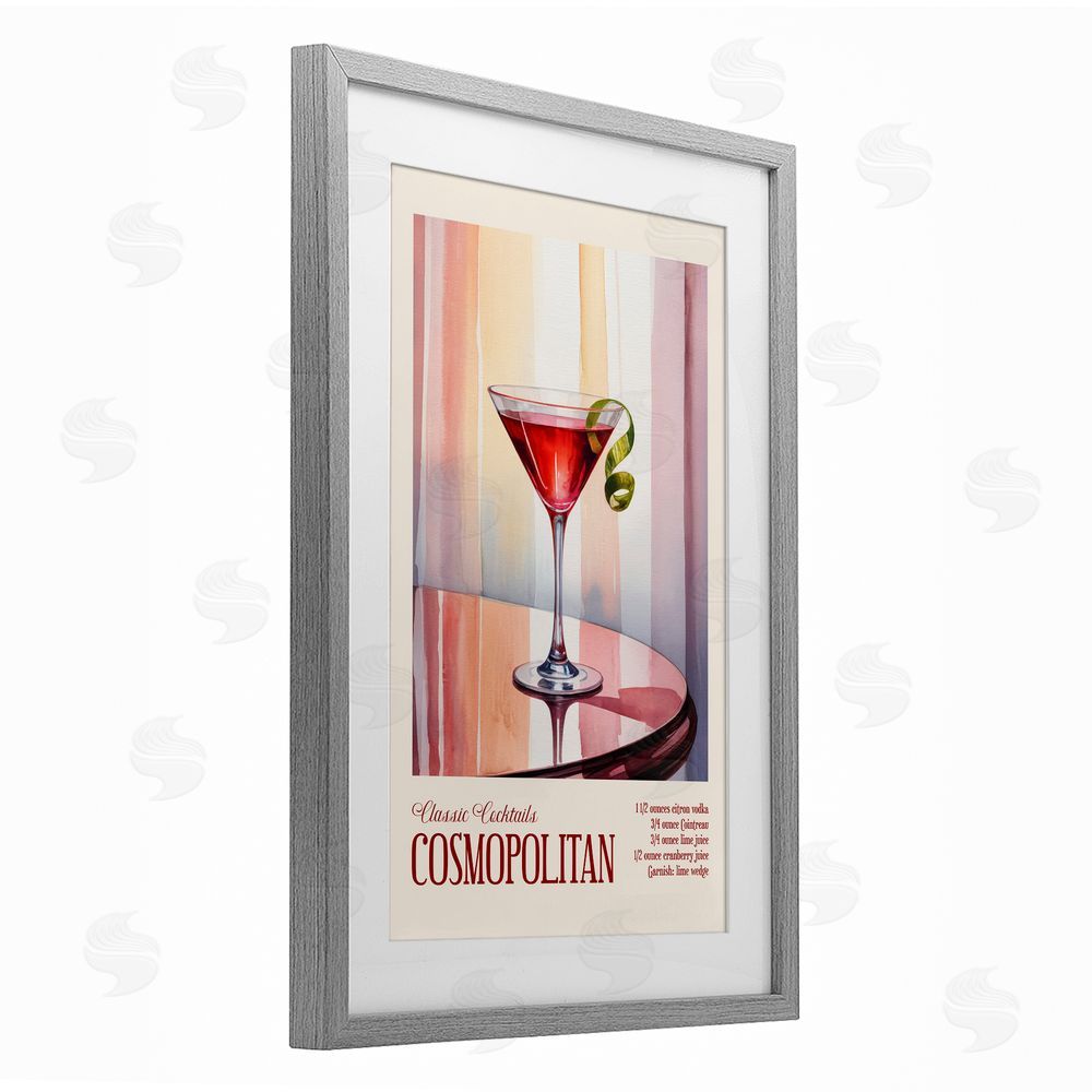Andreas Magnusson Cosmopolitan on Reflective Table Gray Framed Print Under Glass Wall Art