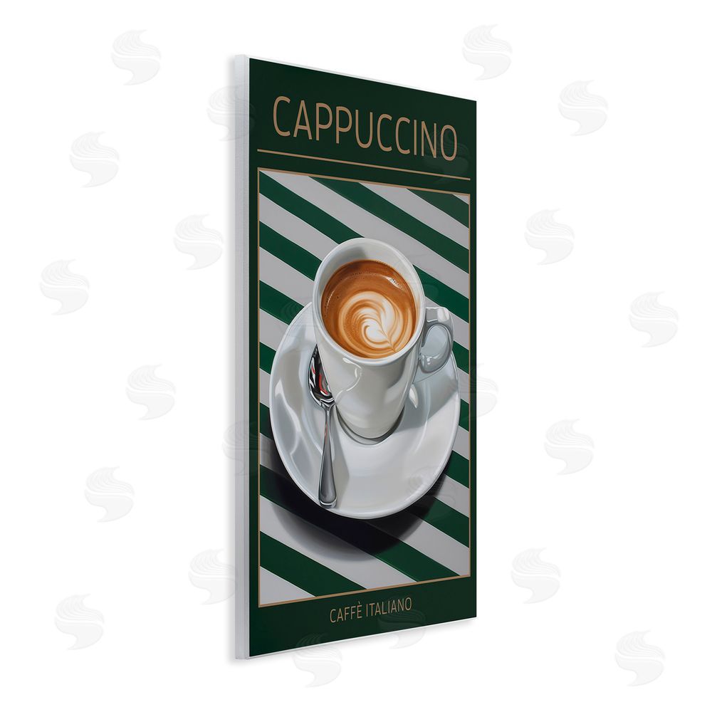 Andreas Magnusson Cappuccino Coffee over Stripes Wall Plaque Art Print
