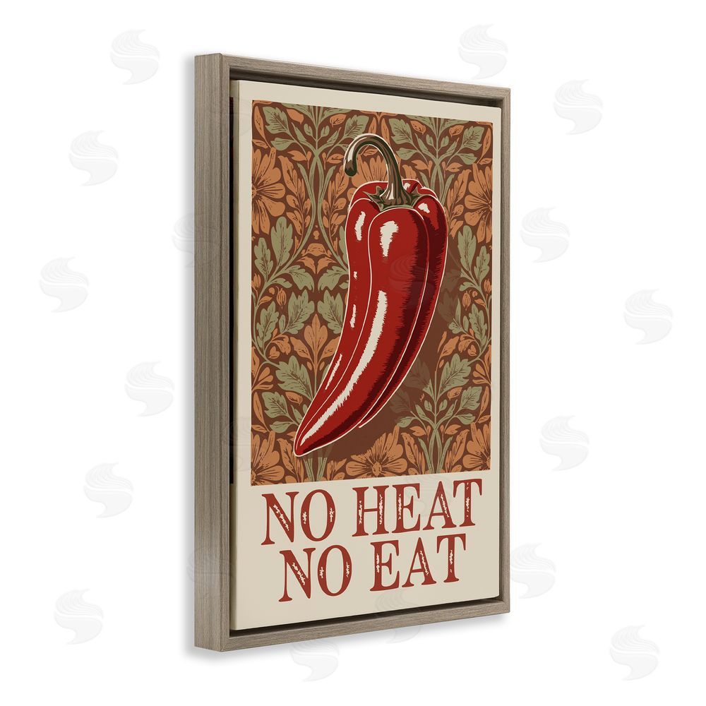 Andreas Magnusson No Heat or Eat Pepper Brown Floating Frame Canvas Wall Art Print