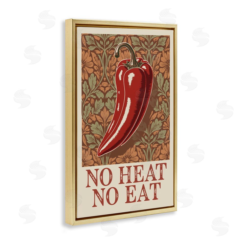 Andreas Magnusson No Heat or Eat Pepper Gold Floating Frame Canvas Wall Art Print
