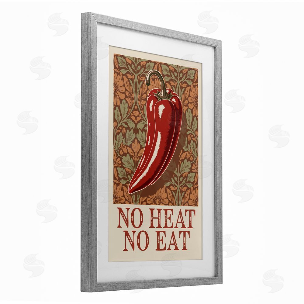 Andreas Magnusson No Heat or Eat Pepper Gray Framed Print Under Glass Wall Art