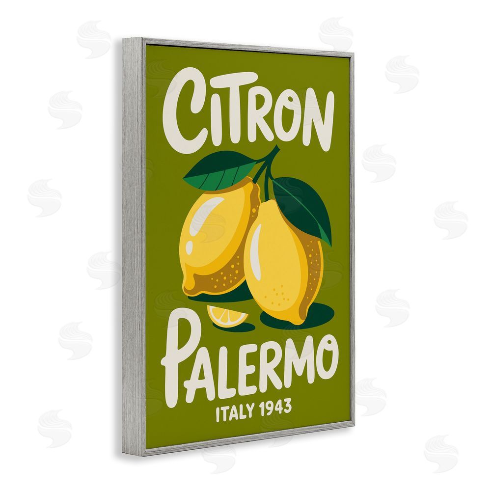 Andreas Magnusson Citron Palermo Lemons Gray Framed Giclee Wall Art Print