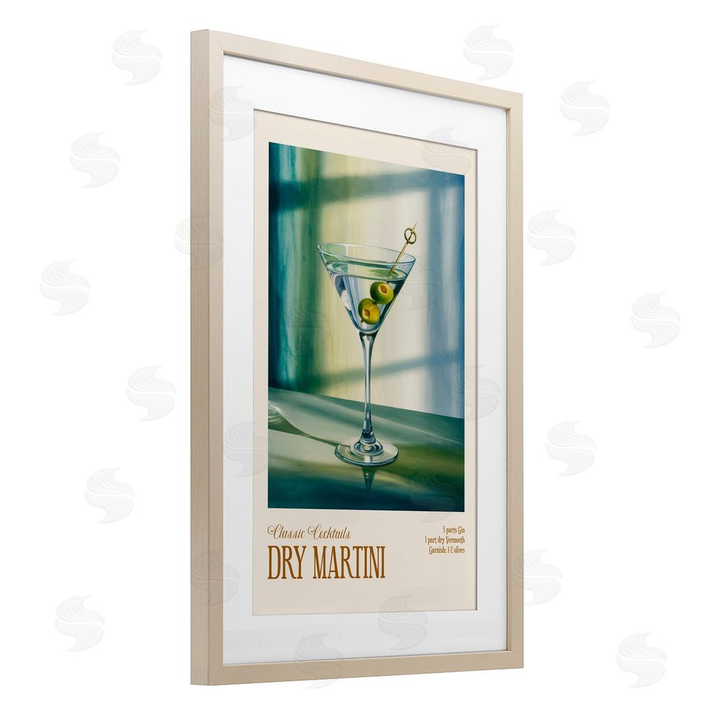 Andreas Magnusson Dry Martini on Surface Brown Framed Print Under Glass with Mat Wall Art