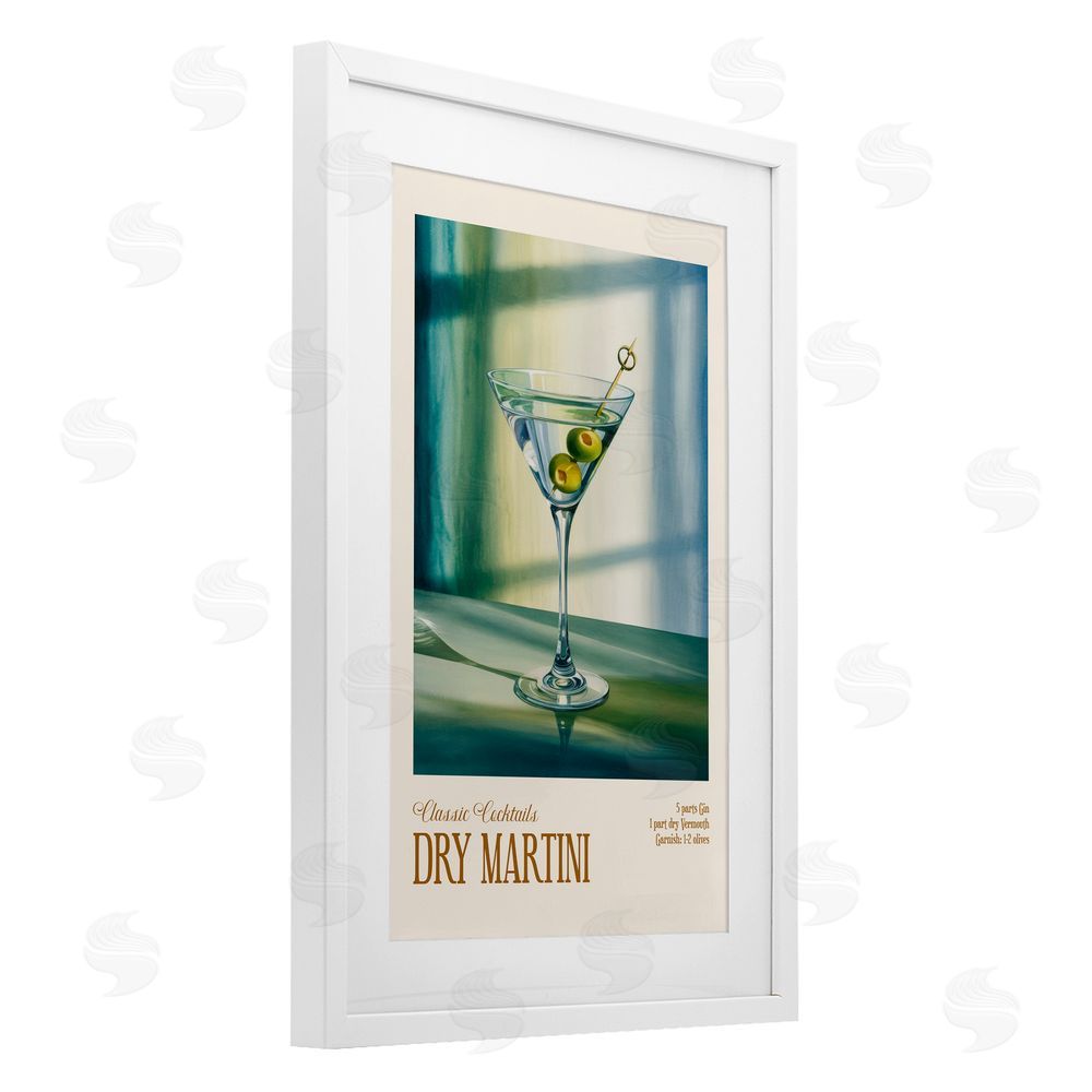 Andreas Magnusson Dry Martini on Surface White Framed Print Under Glass with Mat Wall Art
