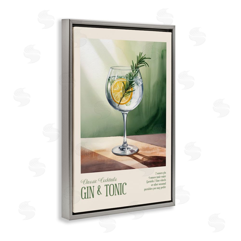 Andreas Magnusson Gin & Tonic Sun Rays Gray Floating Frame Canvas Wall Art