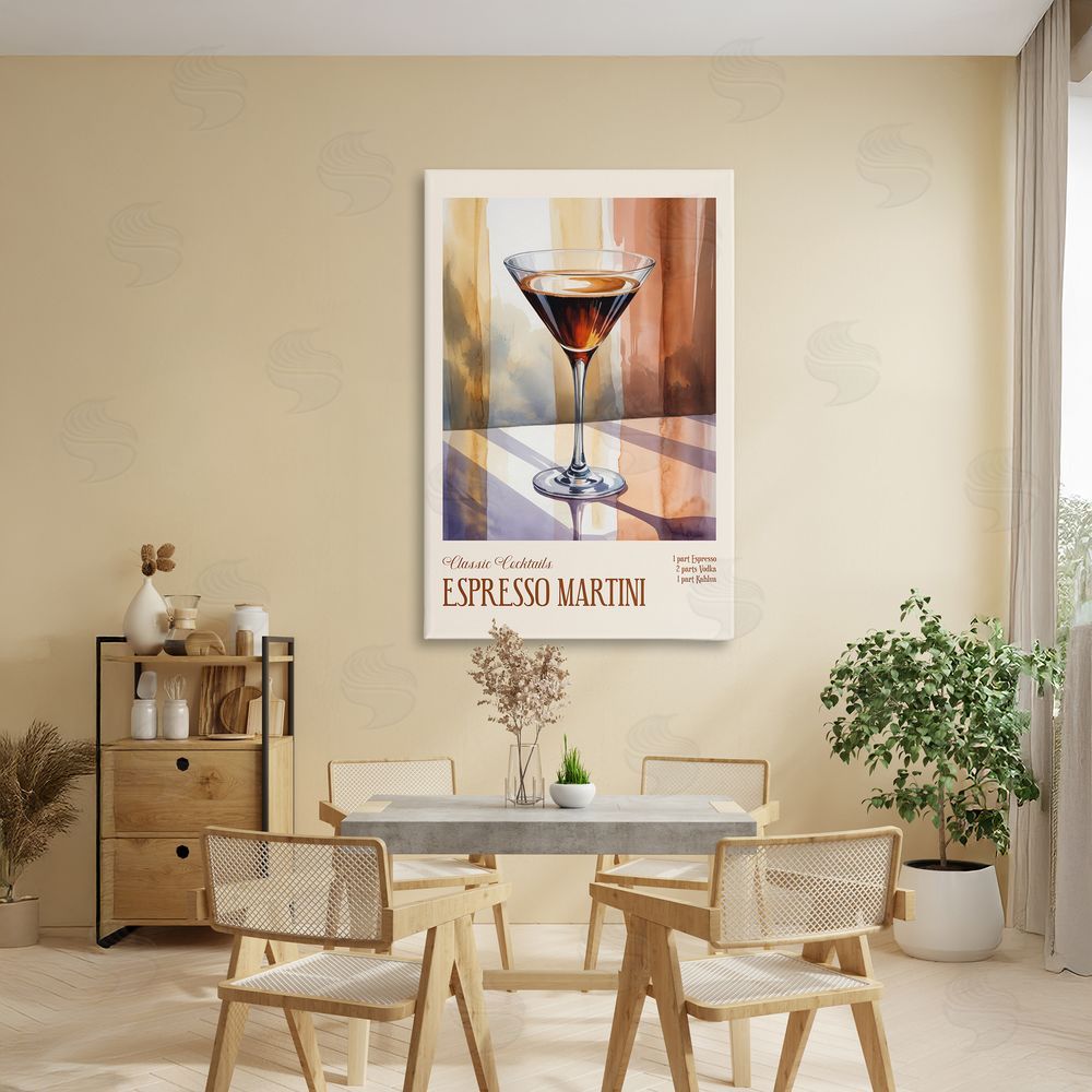 Andreas Magnusson Espresso Martini Sun Reflection Stretched Canvas Wall Art in Room