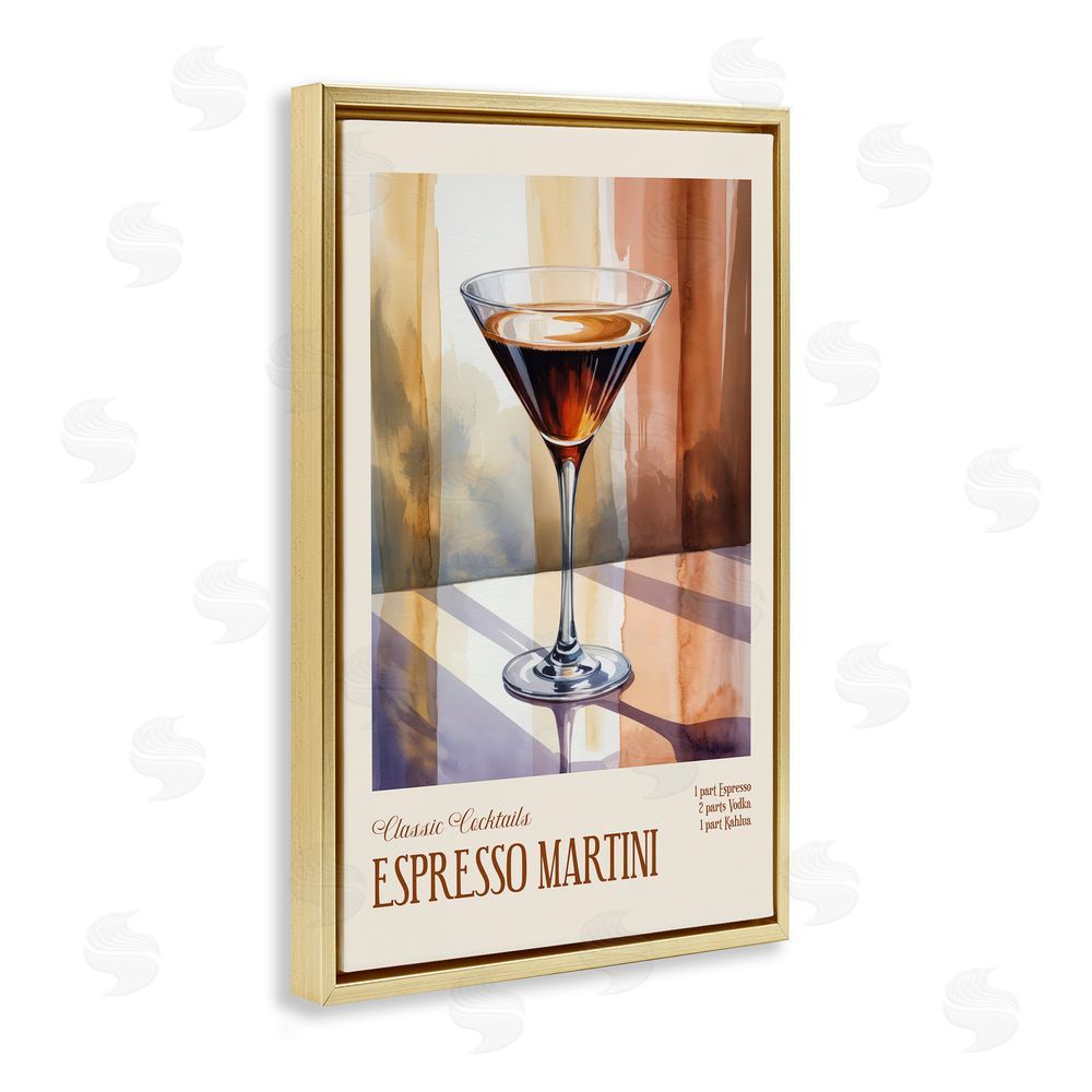 Andreas Magnusson Espresso Martini Sun Reflection Gold Floating Frame Canvas Wall Art