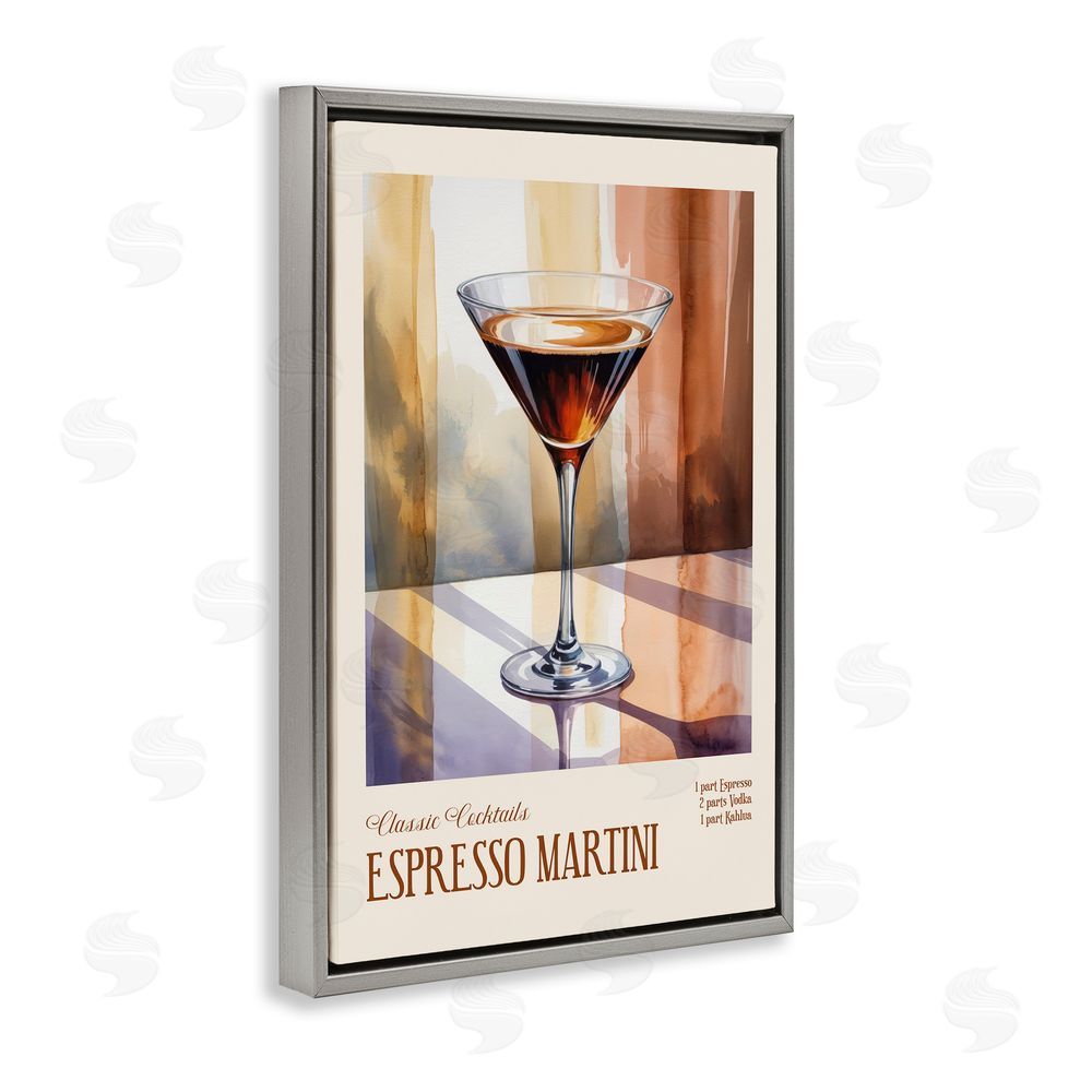 Andreas Magnusson Espresso Martini Sun Reflection Gray Floating Frame Canvas Wall Art