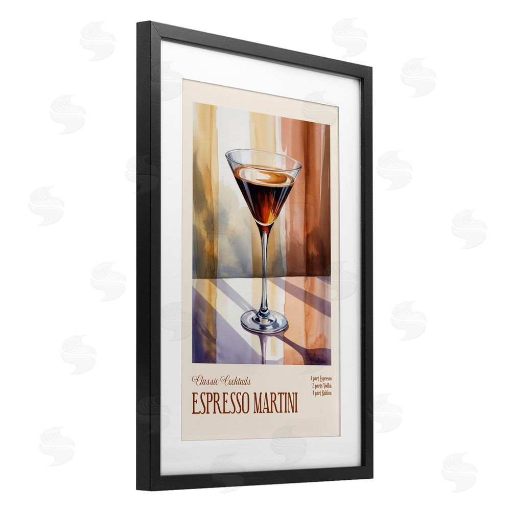 Andreas Magnusson Espresso Martini Sun Reflection Black Framed Print Under Glass with Mat Wall Art