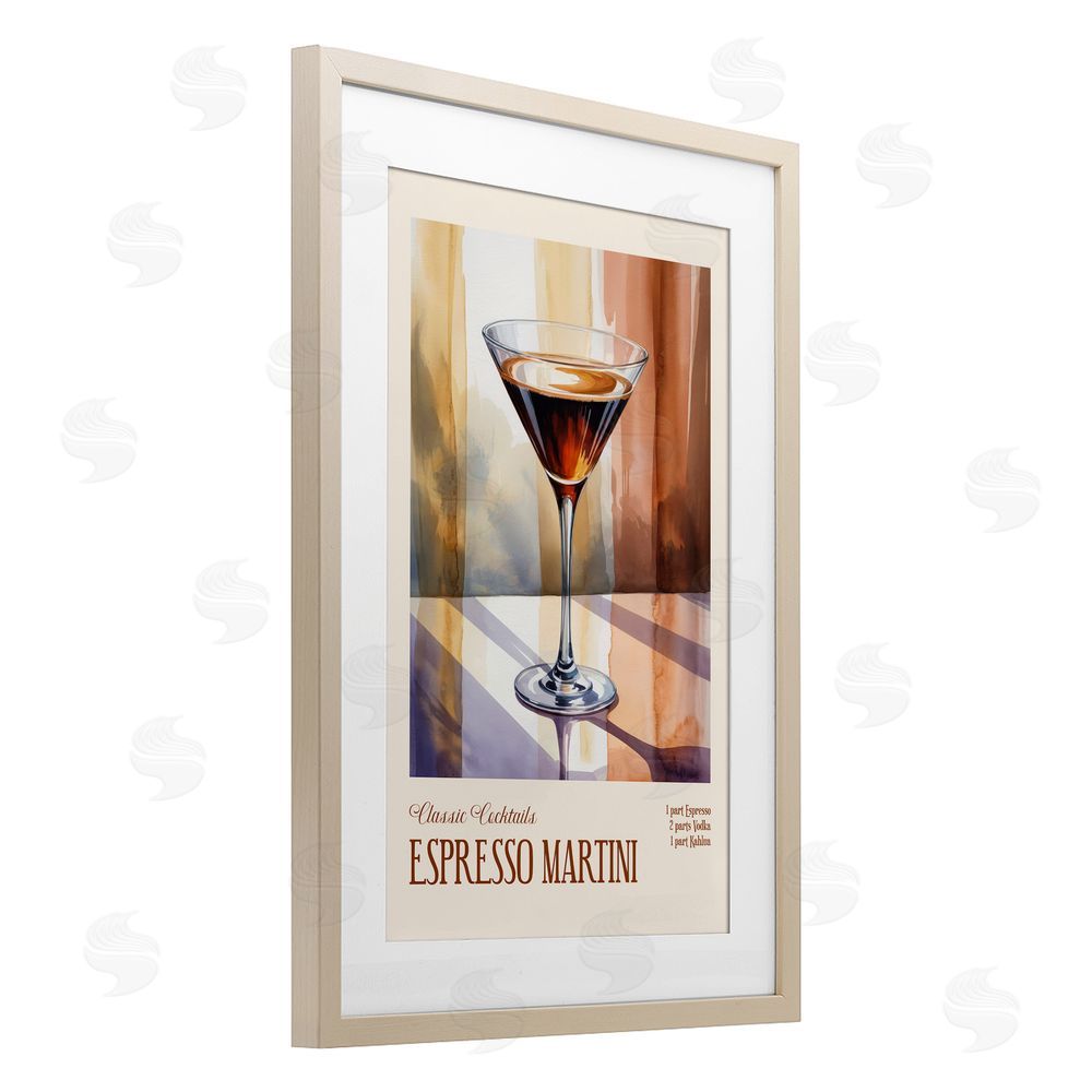Andreas Magnusson Espresso Martini Sun Reflection Brown Framed Print Under Glass with Mat Wall Art