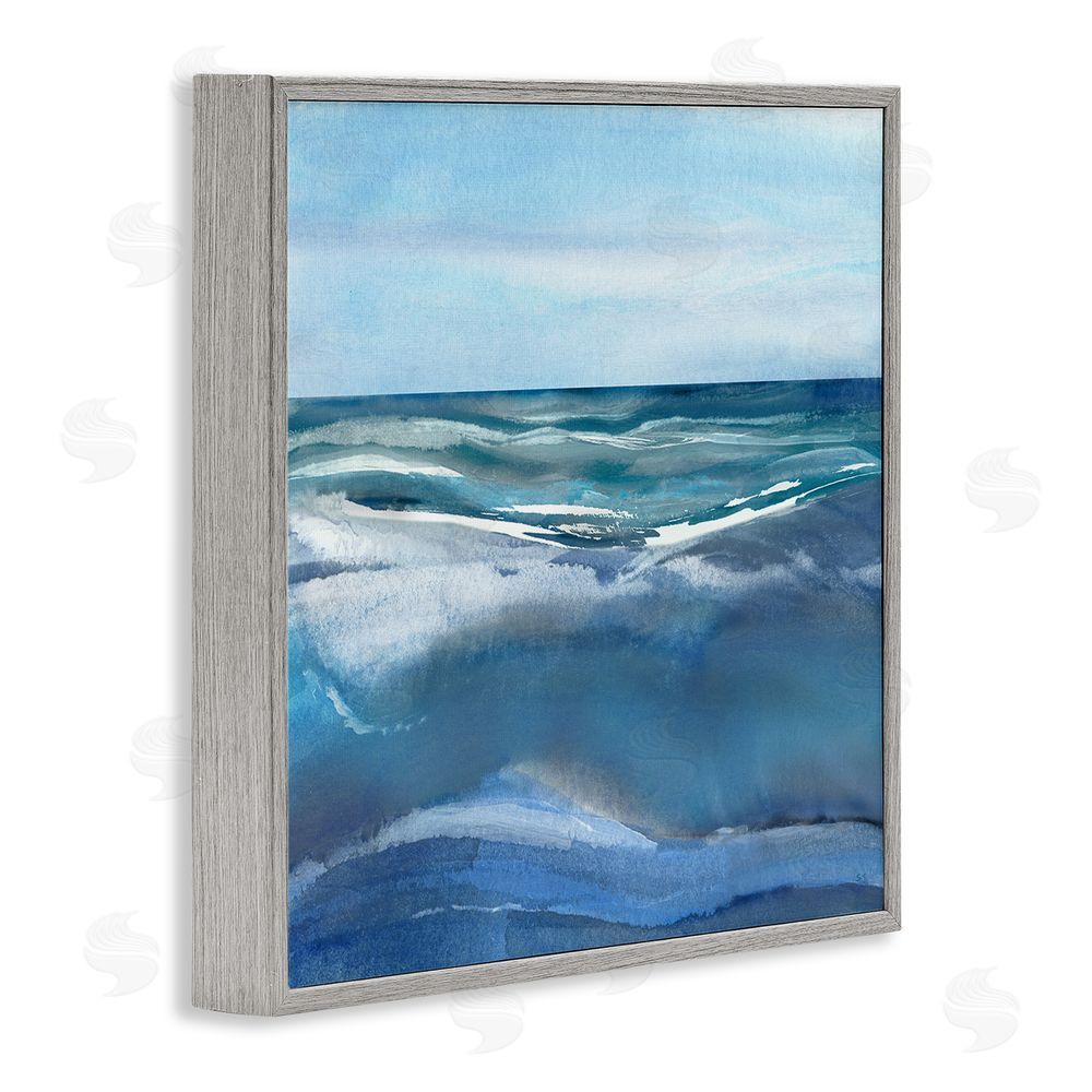 Susan Jill Calm Seas under Soft Sky Gray Framed Giclee Wall Art Print