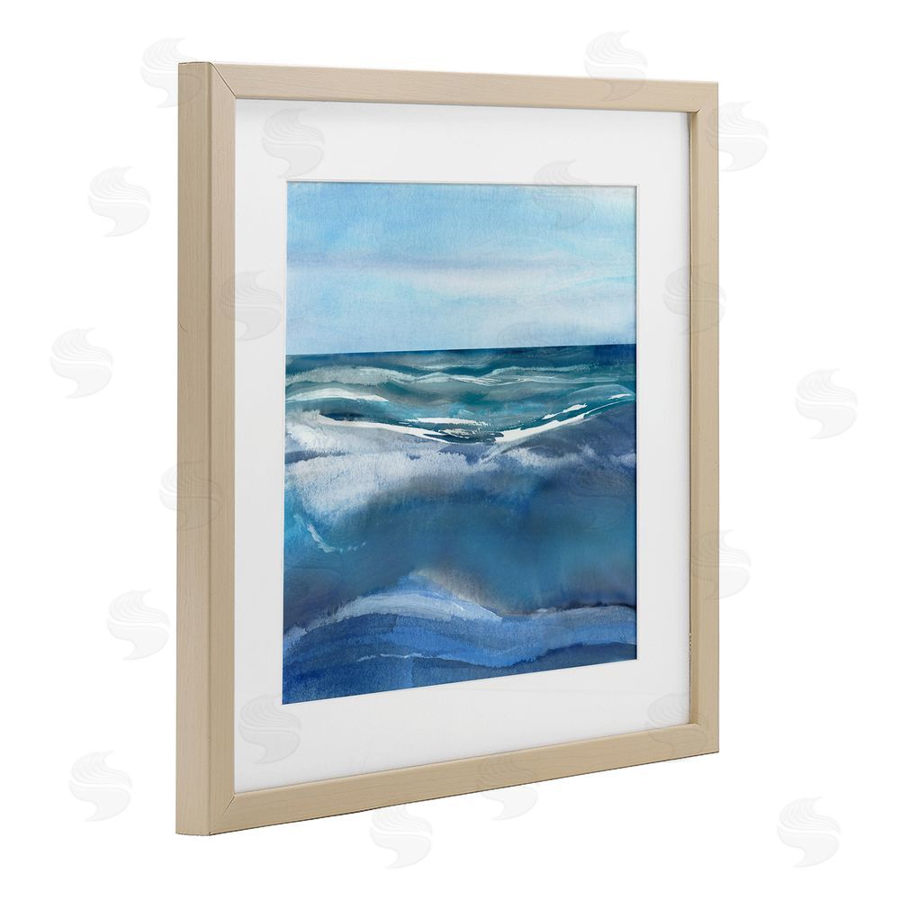 Susan Jill Calm Seas under Soft Sky Brown Framed Print Under Glass Wall Art