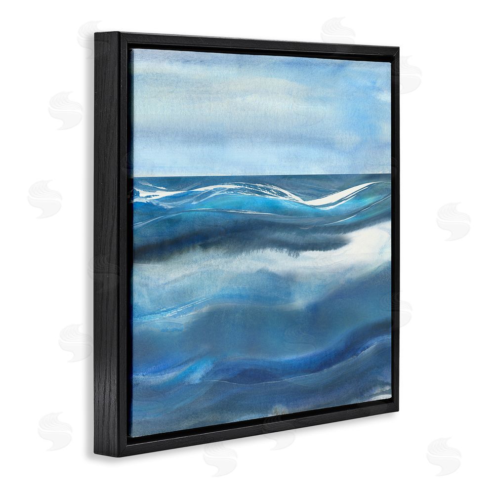 Susan Jill Calm Expanse of Ocean Waves Black Floating Frame Canvas Wall Art Print