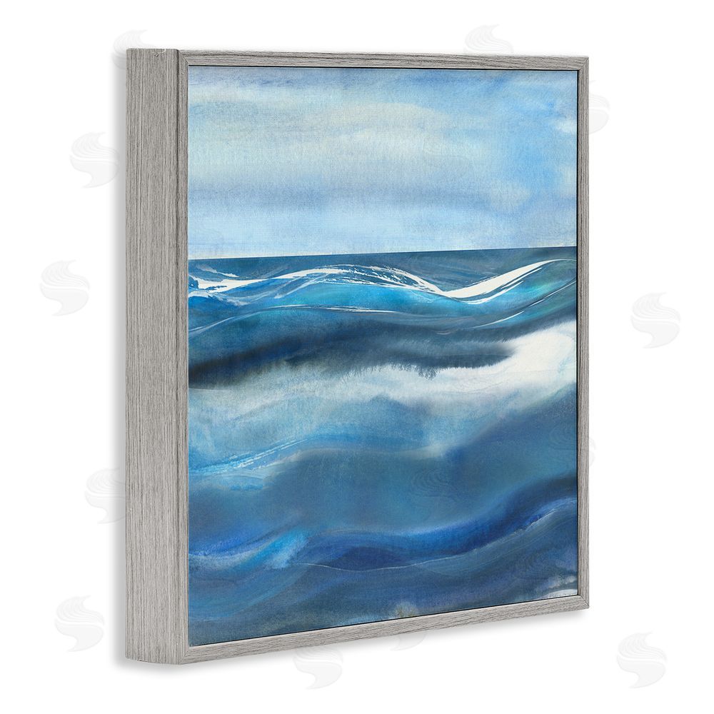 Susan Jill Calm Expanse of Ocean Waves Gray Framed Giclee Wall Art Print