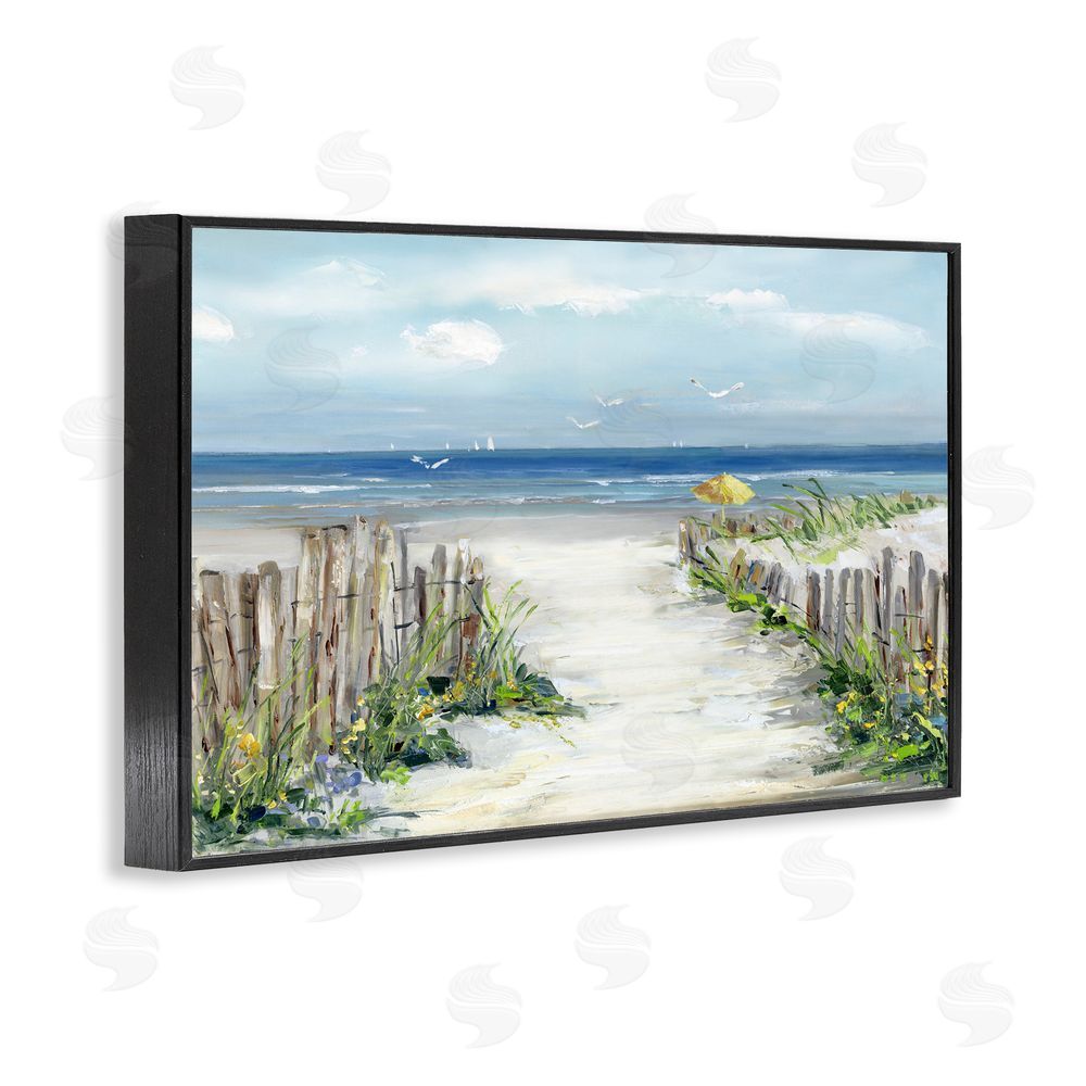 Sally Swatland Sunlit Dune Path To Ocean Black Framed Giclee Wall Art Print