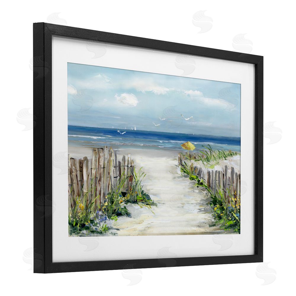 Sally Swatland Sunlit Dune Path To Ocean Black Framed Print Under Glass Wall Art